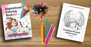 Inspirational coloring book for girls